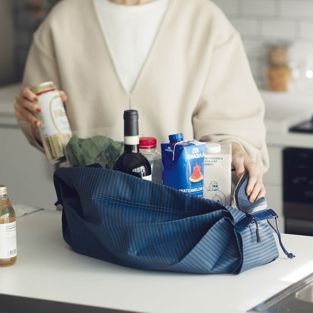 Shupatto 保冷バッグ 20L インディゴストライプ