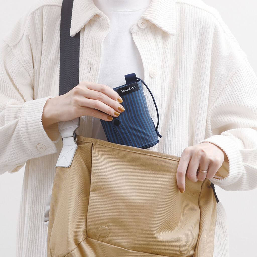Shupatto 保冷バッグ 20L インディゴストライプ