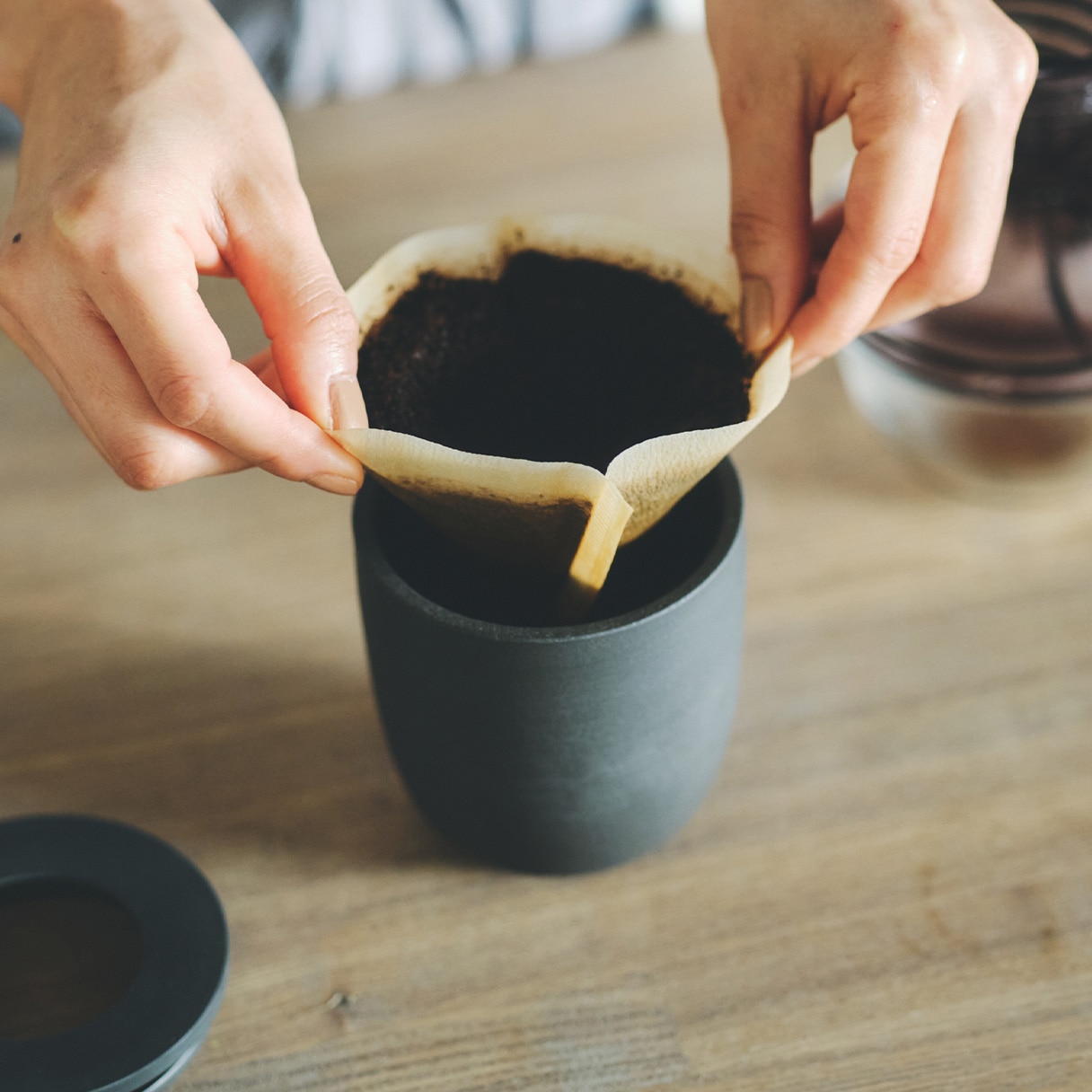 コーヒーかす消臭ポット ブラック