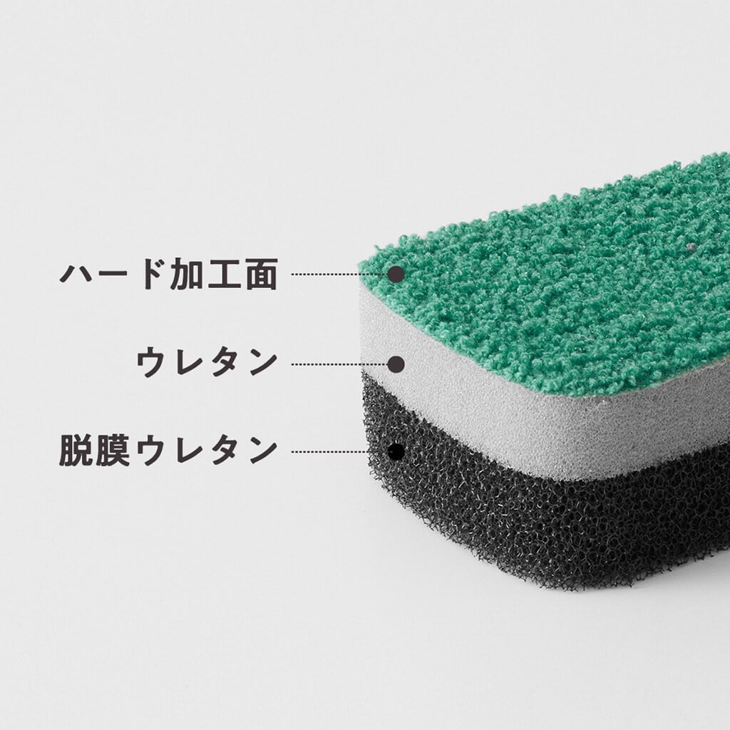 水ピカ キッチンスポンジ 3層 グリーン