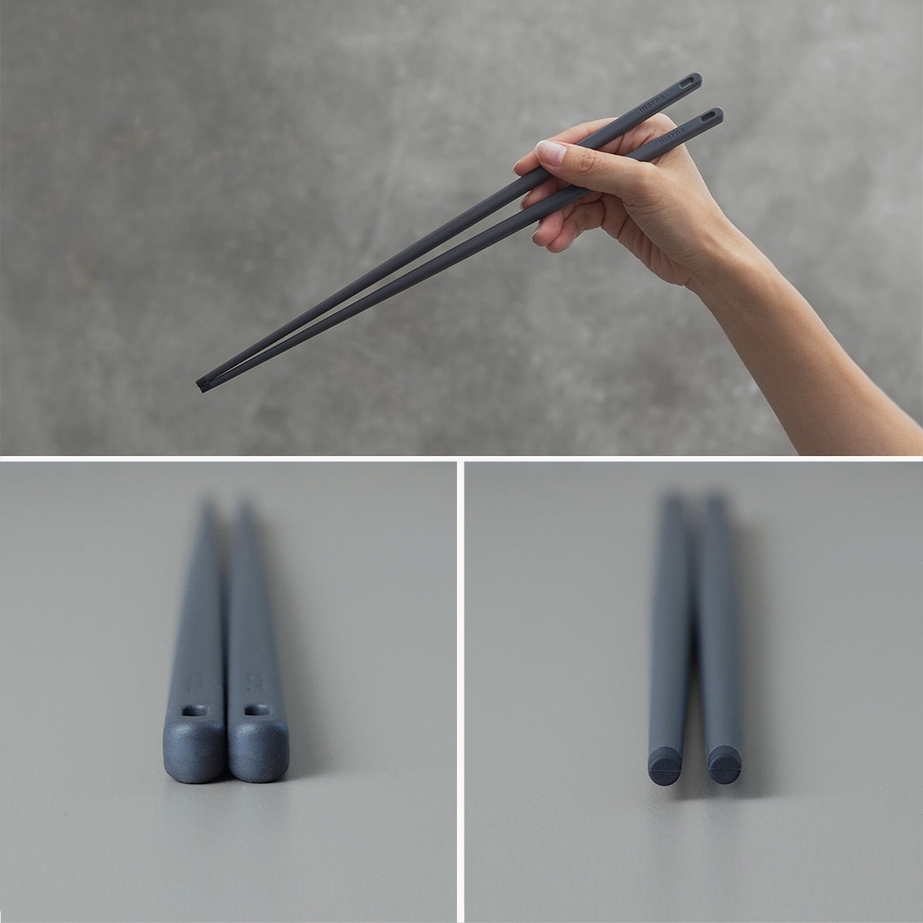 つかみやすい菜箸 ダークグレー 24cm