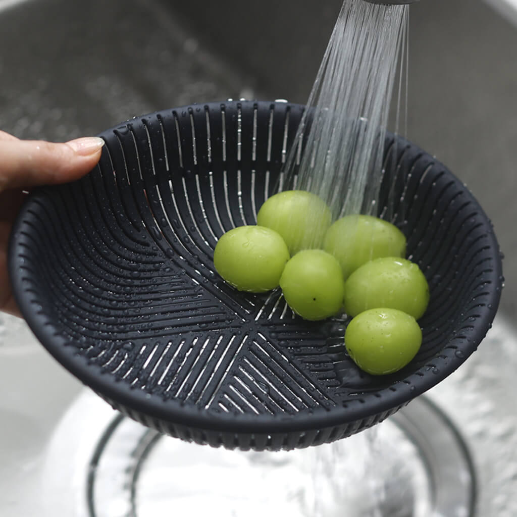 ザルボウル 18cm ダークグレー 2点セット