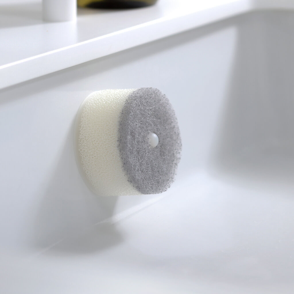 POCO 洗面スポンジ 吸盤付き グレー
